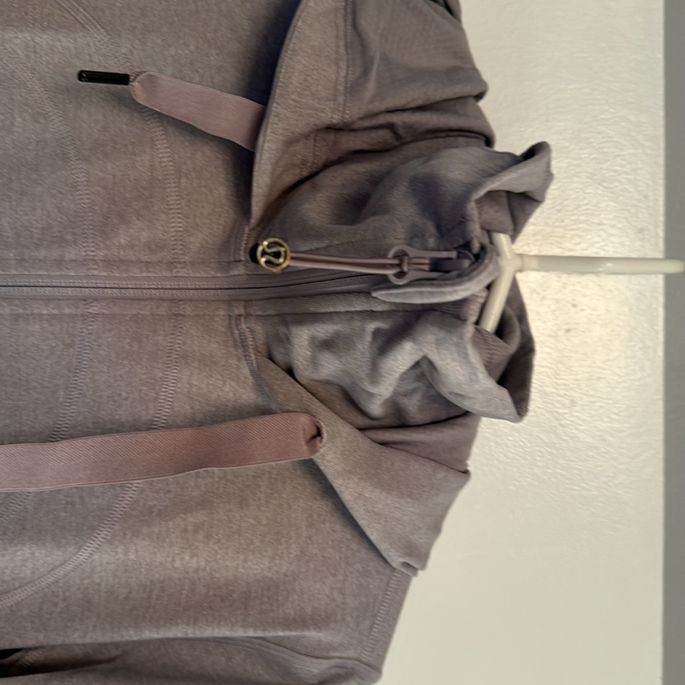Lululemon hoodie, full zip, scuba neck, full length, purple. Size 10 - Picture 2 of 10